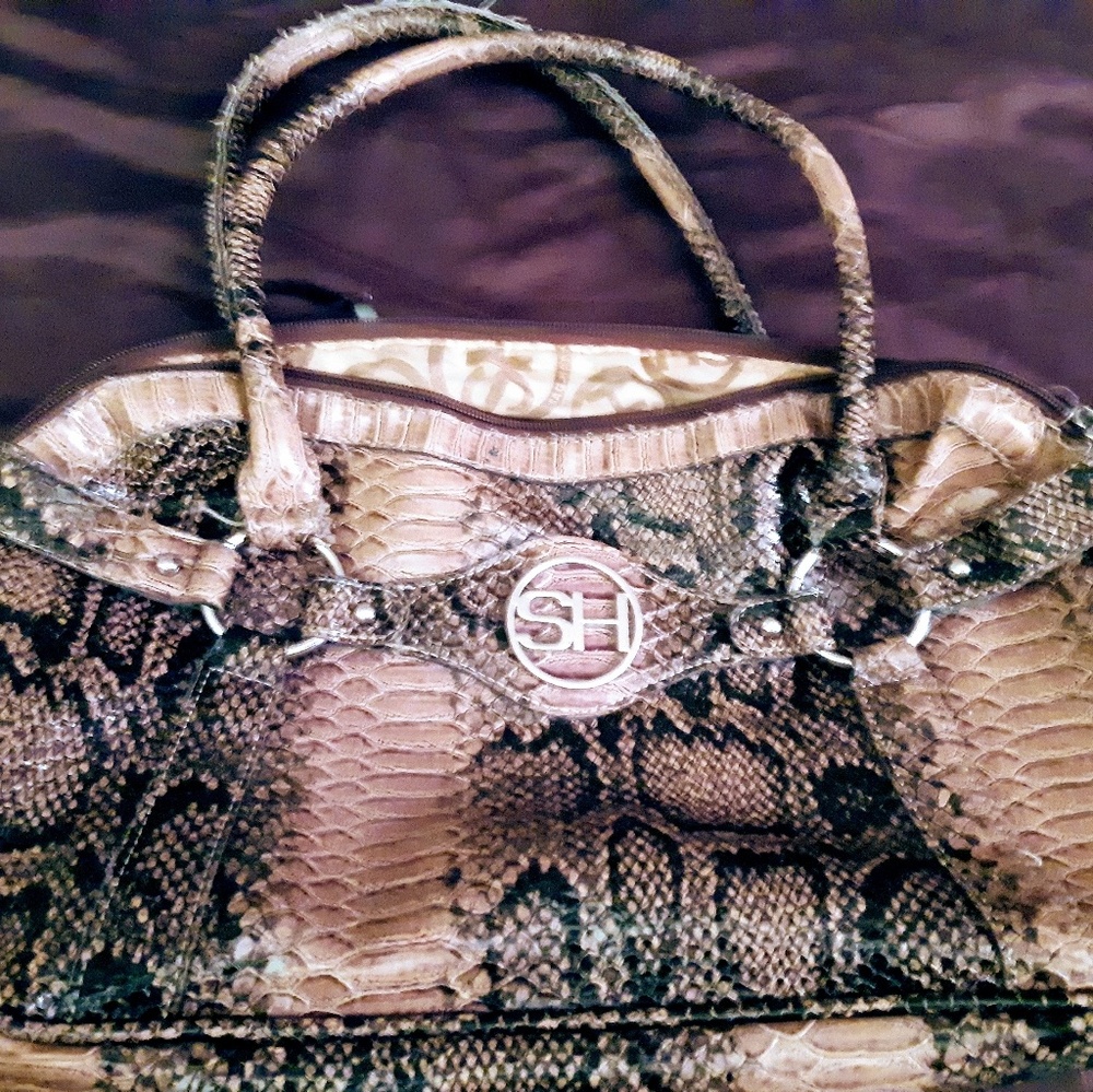 Sag Harbor Faux Snakeskin Shoulder Purse